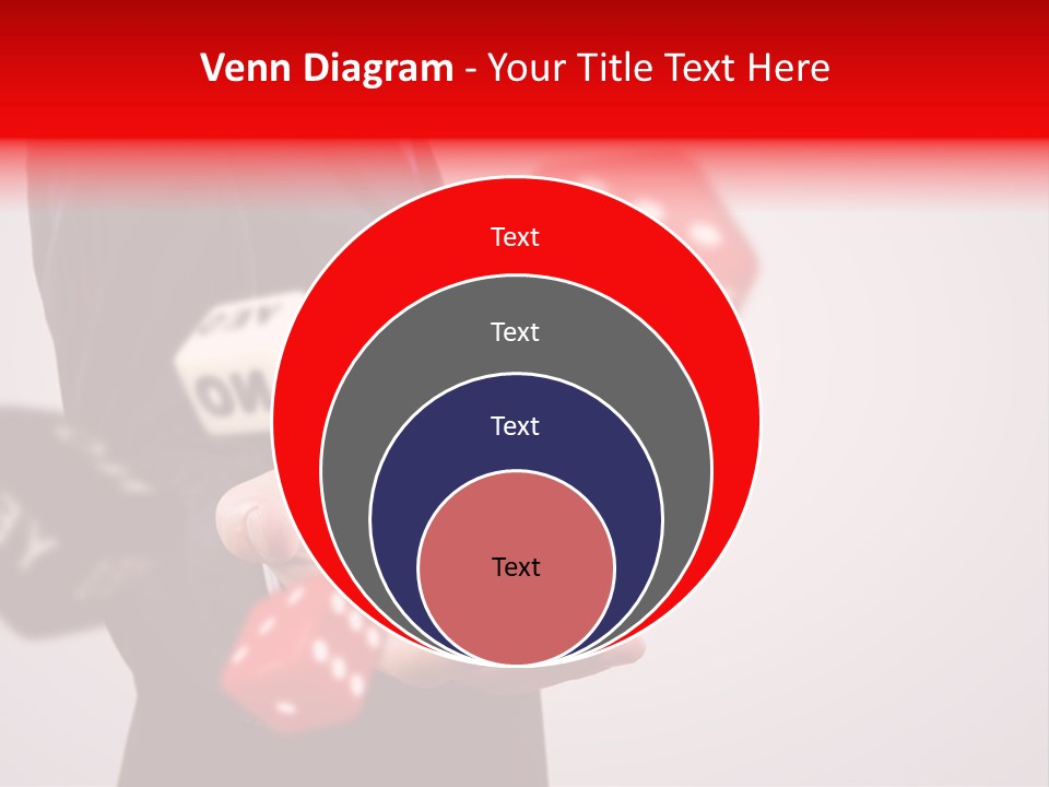 A Man In A Suit Is Holding A Dice PowerPoint Template