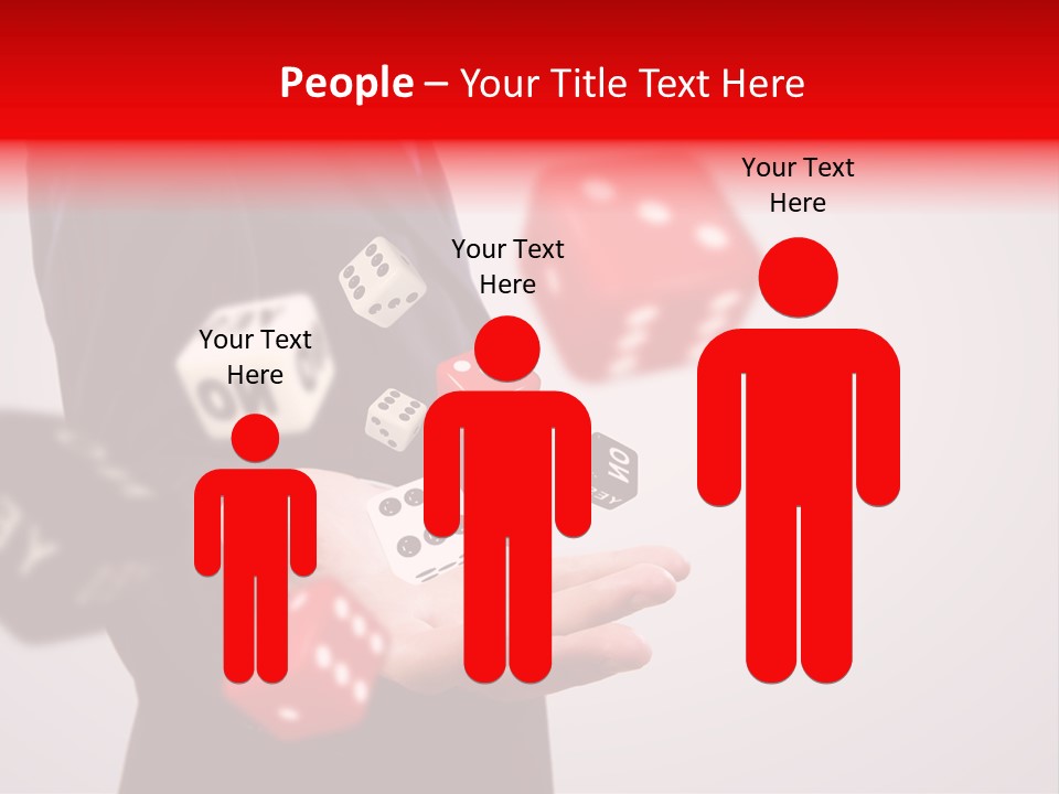 A Man In A Suit Is Holding A Dice PowerPoint Template