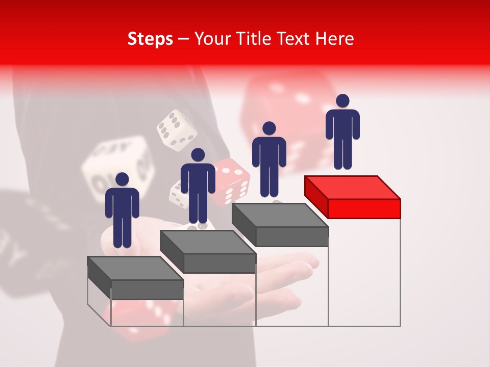 A Man In A Suit Is Holding A Dice PowerPoint Template