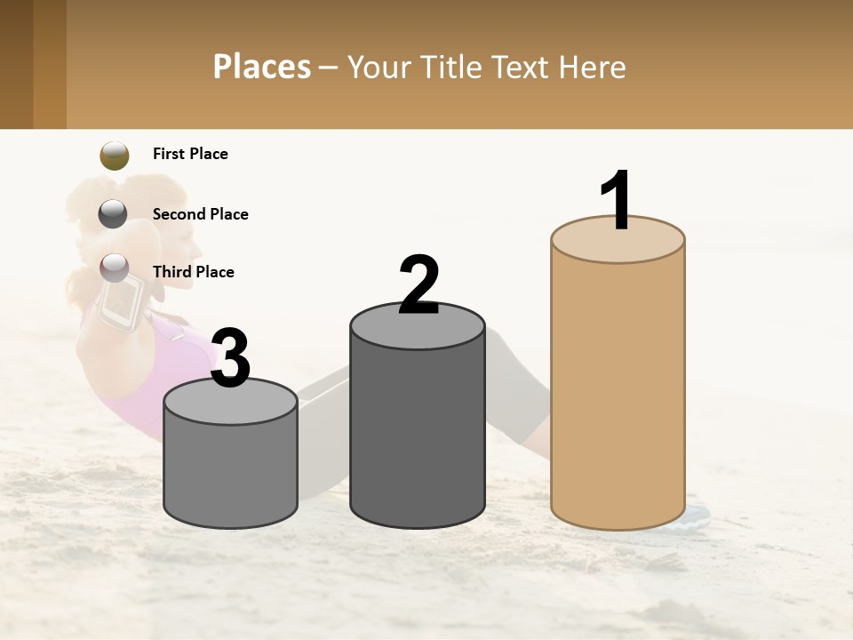 A Woman Is Doing A Plank On The Beach PowerPoint Template