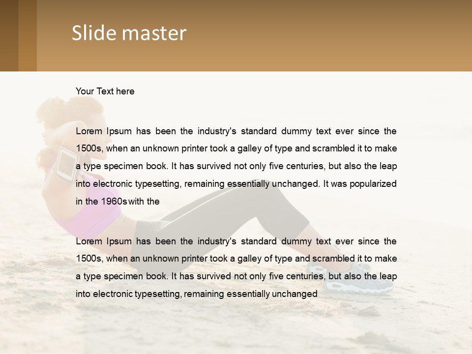 A Woman Is Doing A Plank On The Beach PowerPoint Template
