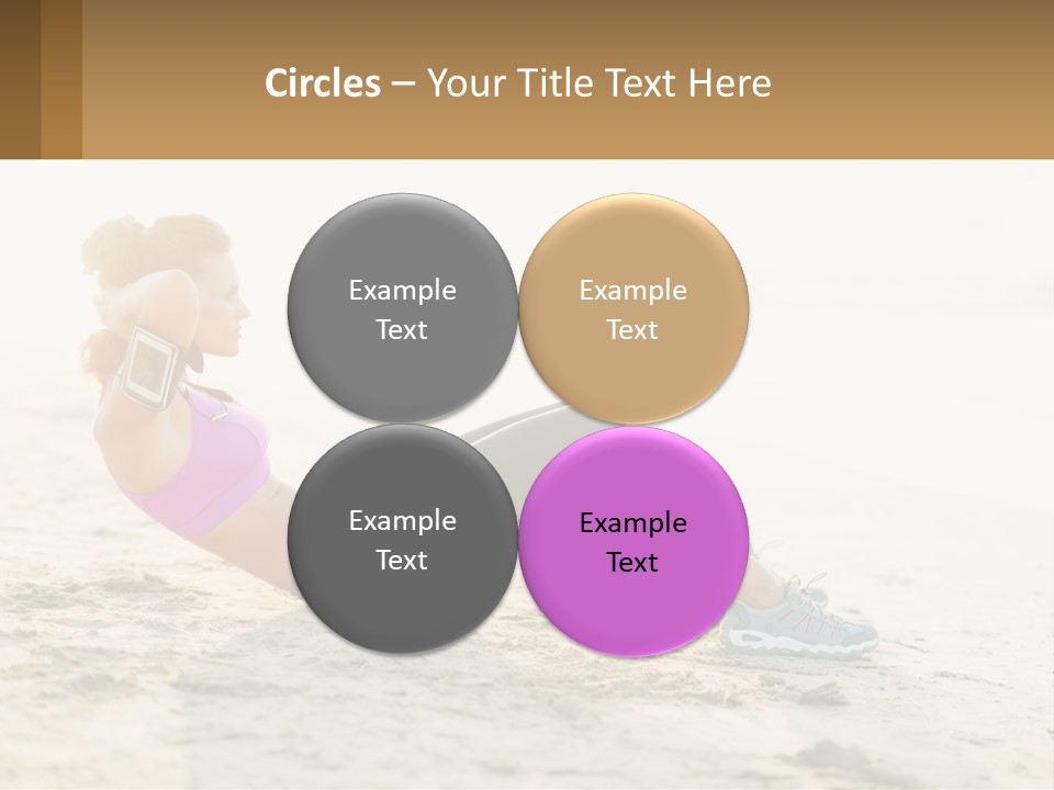 A Woman Is Doing A Plank On The Beach PowerPoint Template