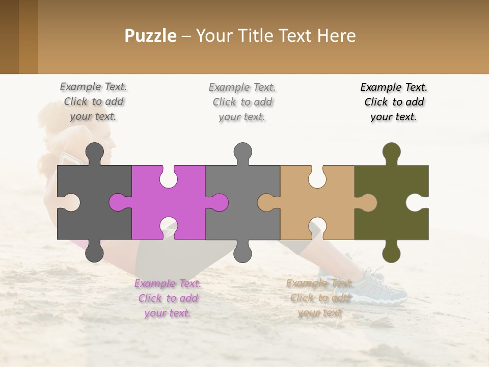 A Woman Is Doing A Plank On The Beach PowerPoint Template