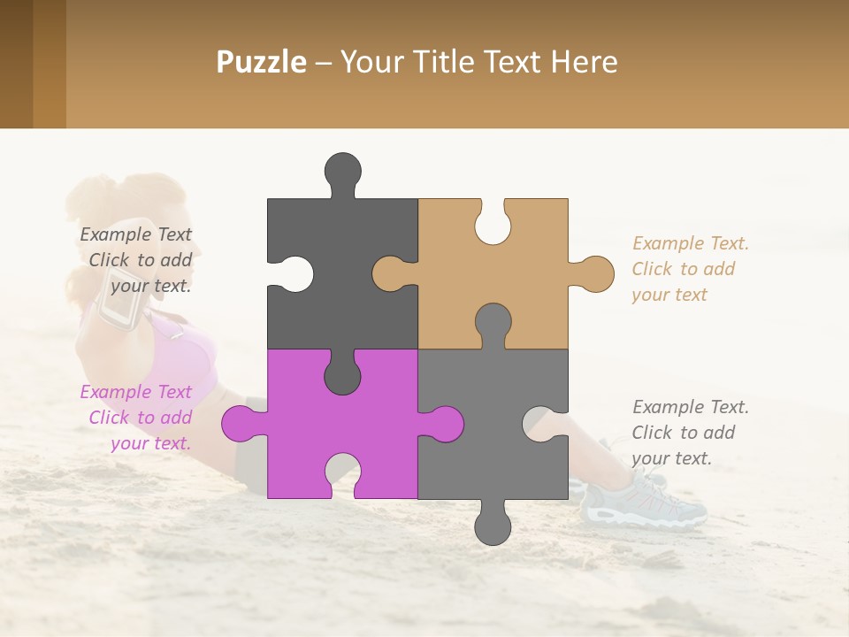 A Woman Is Doing A Plank On The Beach PowerPoint Template