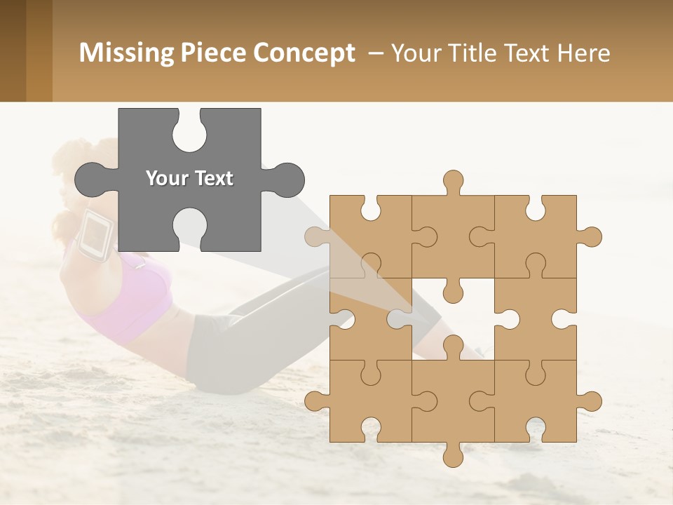 A Woman Is Doing A Plank On The Beach PowerPoint Template