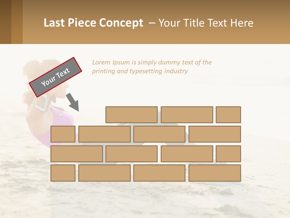 A Woman Is Doing A Plank On The Beach PowerPoint Template