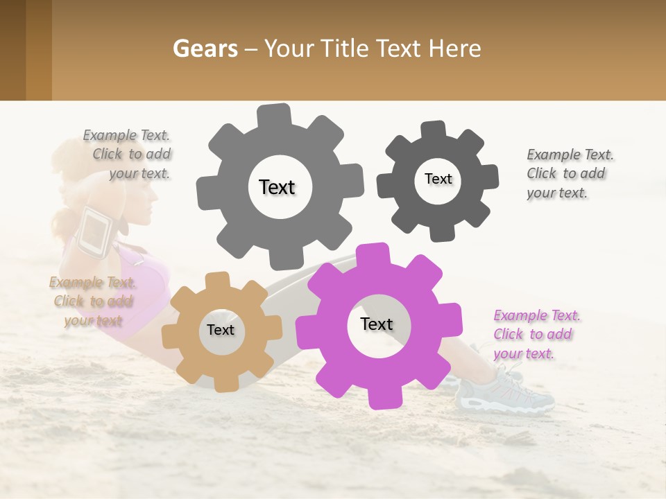 A Woman Is Doing A Plank On The Beach PowerPoint Template