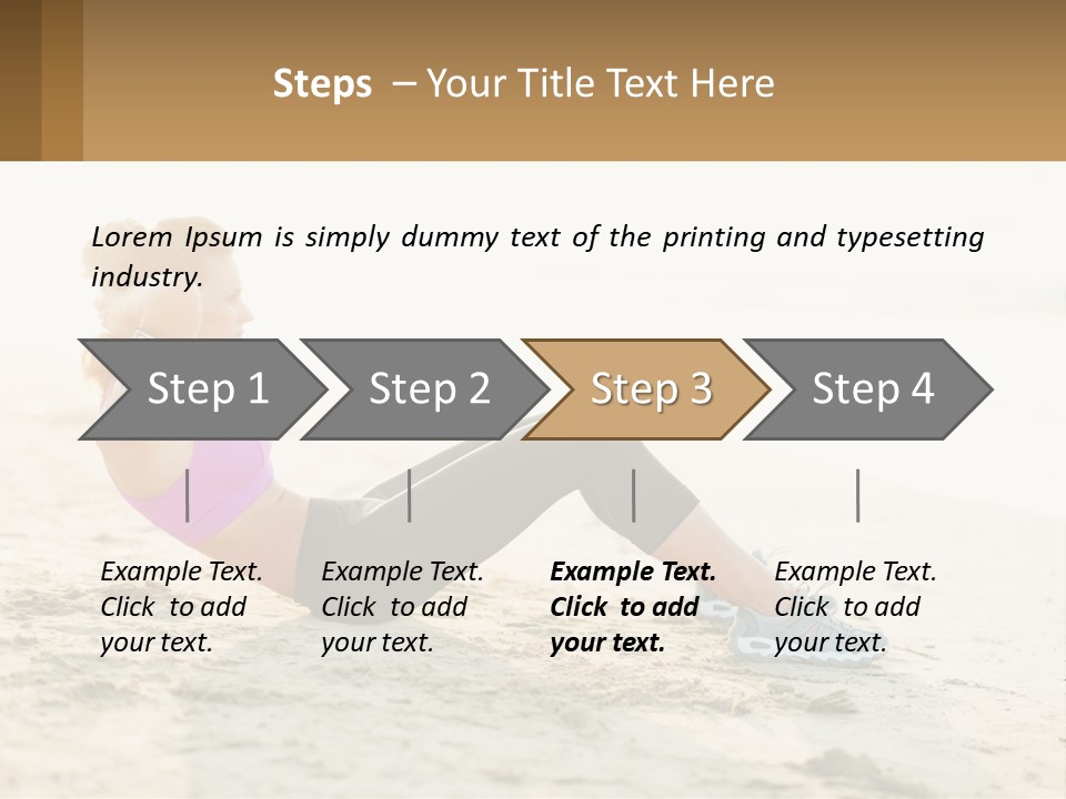 A Woman Is Doing A Plank On The Beach PowerPoint Template