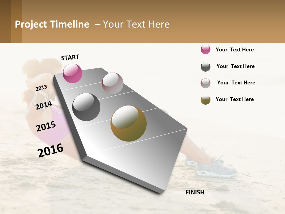 A Woman Is Doing A Plank On The Beach PowerPoint Template