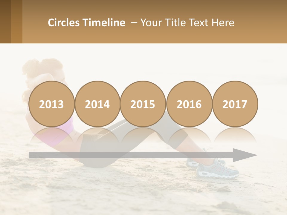 A Woman Is Doing A Plank On The Beach PowerPoint Template