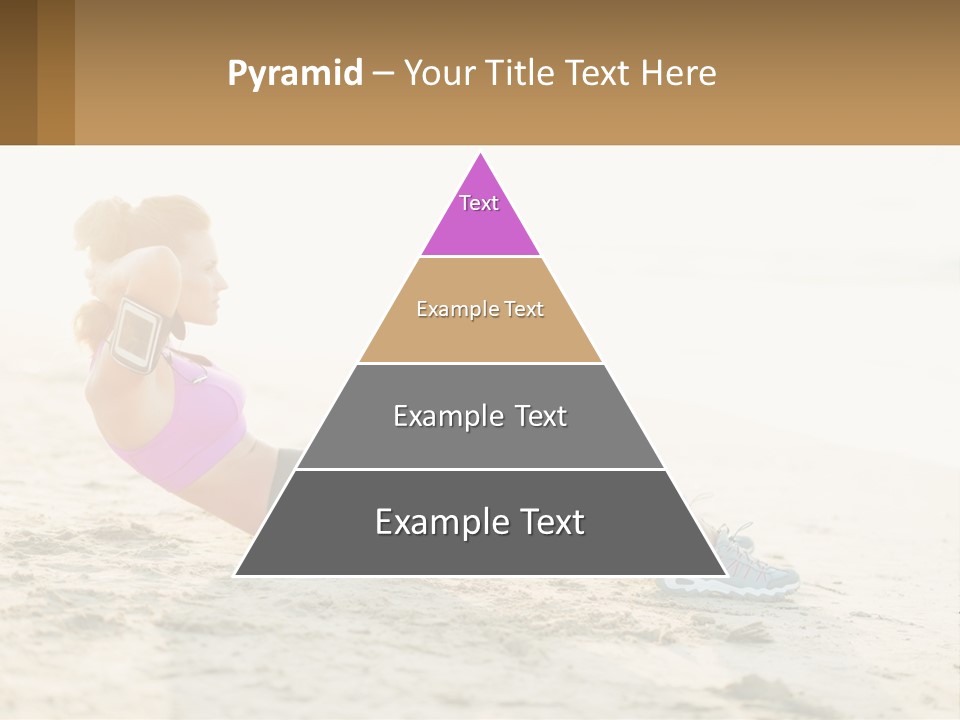 A Woman Is Doing A Plank On The Beach PowerPoint Template