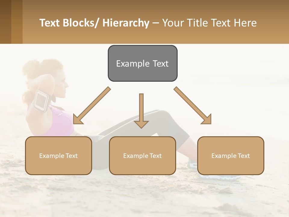 A Woman Is Doing A Plank On The Beach PowerPoint Template