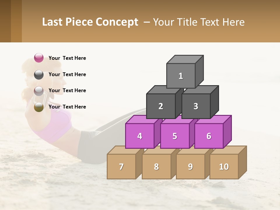 A Woman Is Doing A Plank On The Beach PowerPoint Template