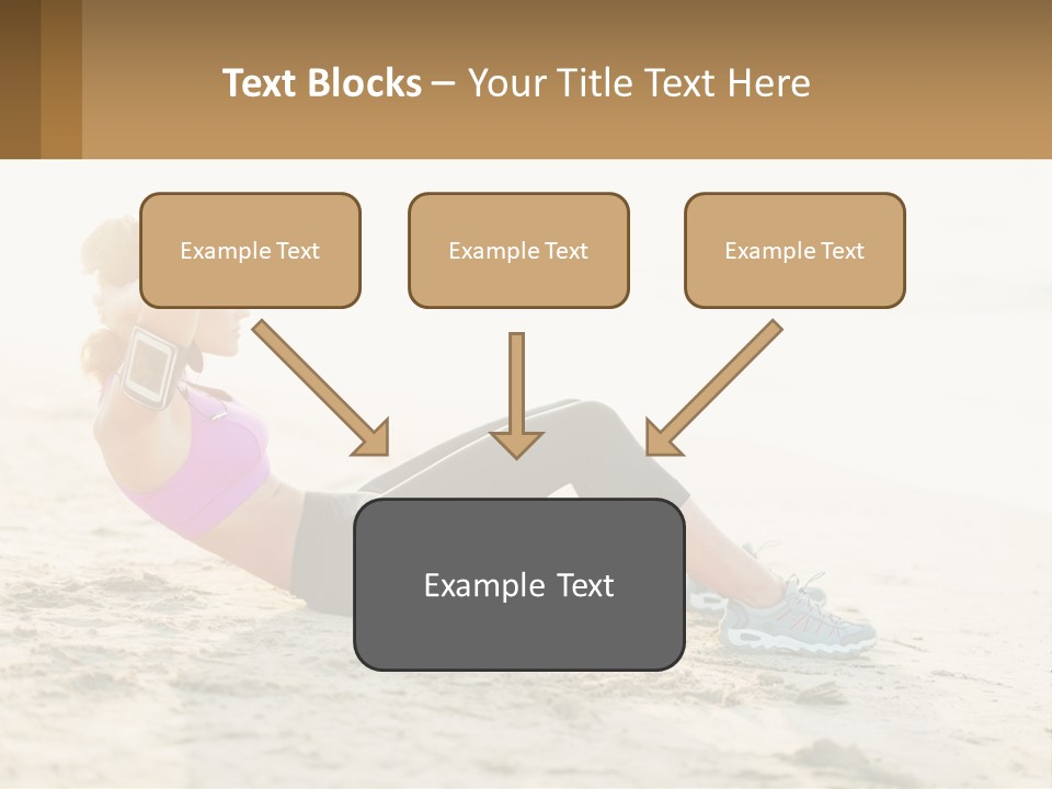 A Woman Is Doing A Plank On The Beach PowerPoint Template