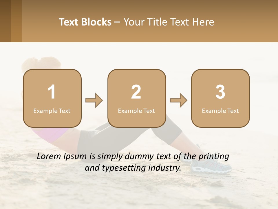 A Woman Is Doing A Plank On The Beach PowerPoint Template