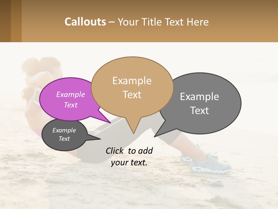 A Woman Is Doing A Plank On The Beach PowerPoint Template