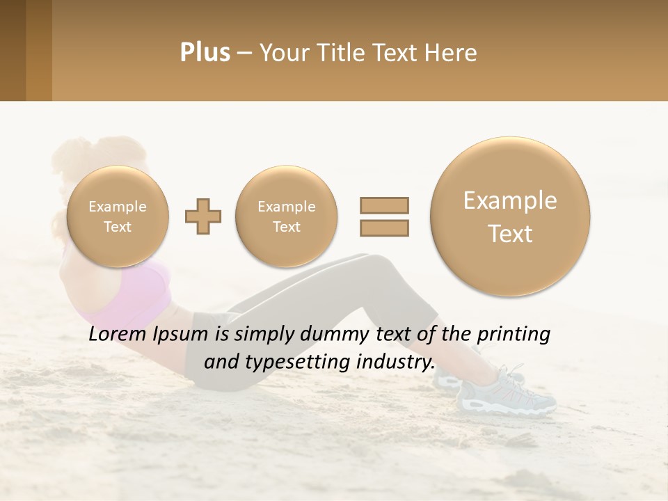 A Woman Is Doing A Plank On The Beach PowerPoint Template