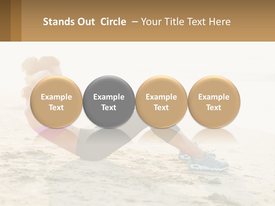 A Woman Is Doing A Plank On The Beach PowerPoint Template
