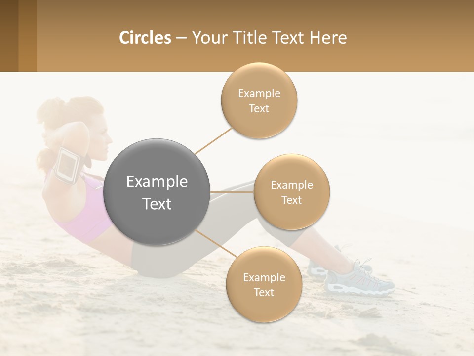 A Woman Is Doing A Plank On The Beach PowerPoint Template