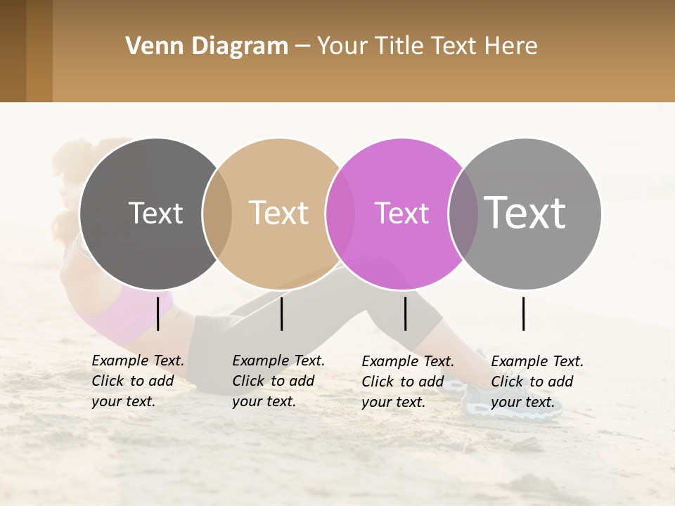 A Woman Is Doing A Plank On The Beach PowerPoint Template