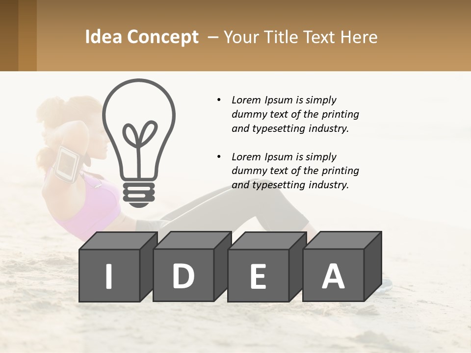 A Woman Is Doing A Plank On The Beach PowerPoint Template