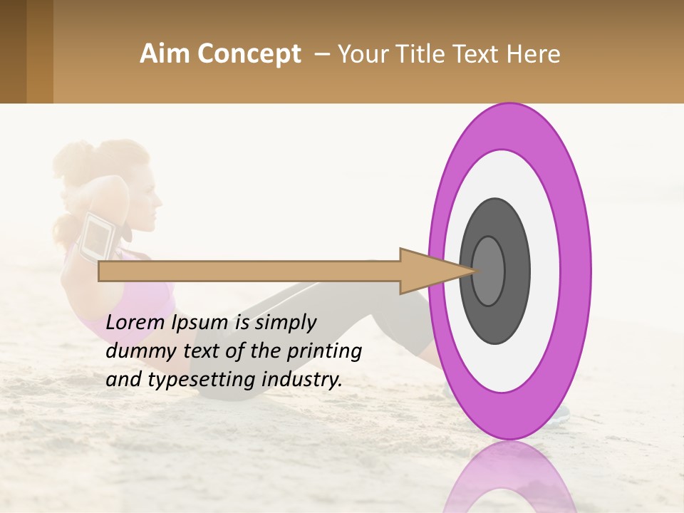 A Woman Is Doing A Plank On The Beach PowerPoint Template