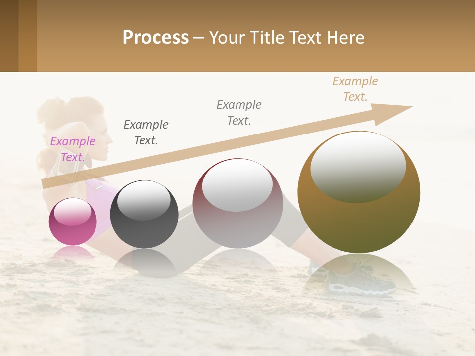 A Woman Is Doing A Plank On The Beach PowerPoint Template