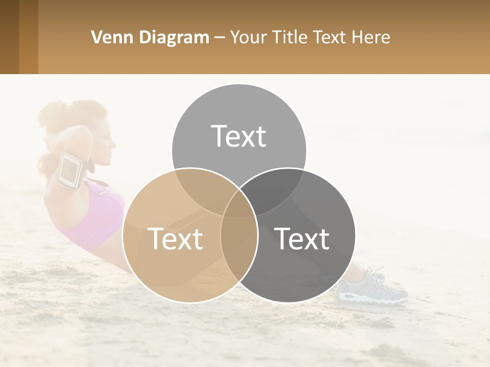 A Woman Is Doing A Plank On The Beach PowerPoint Template