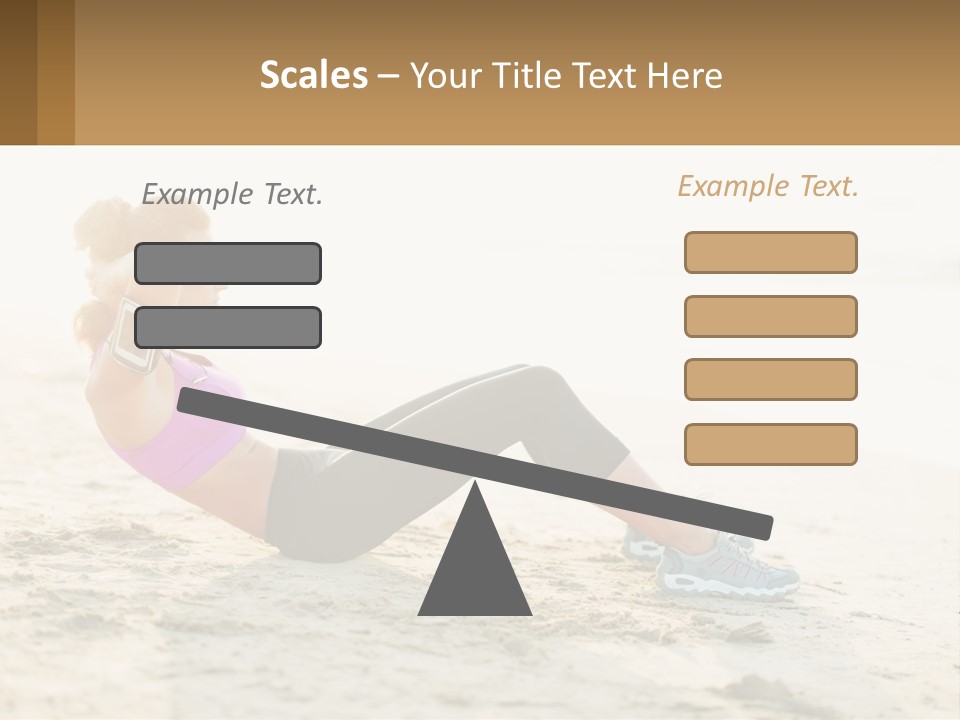A Woman Is Doing A Plank On The Beach PowerPoint Template