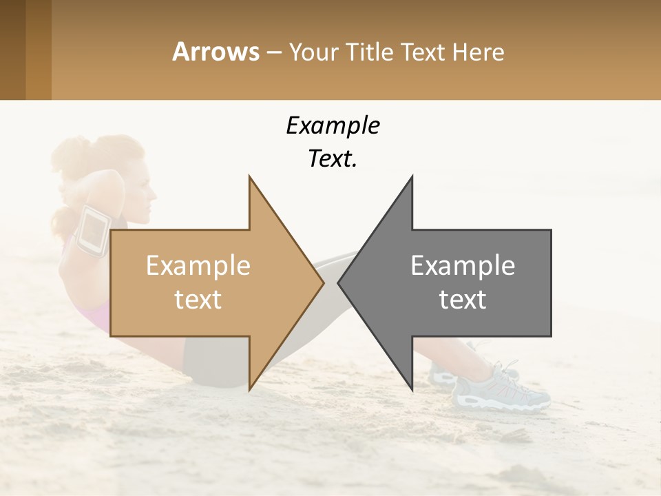 A Woman Is Doing A Plank On The Beach PowerPoint Template