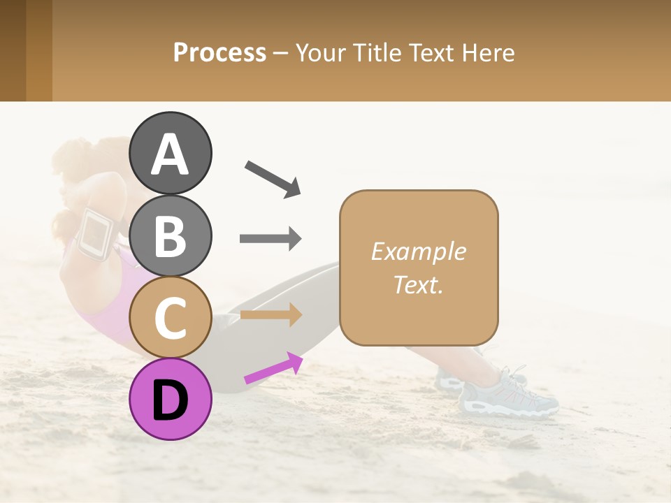 A Woman Is Doing A Plank On The Beach PowerPoint Template