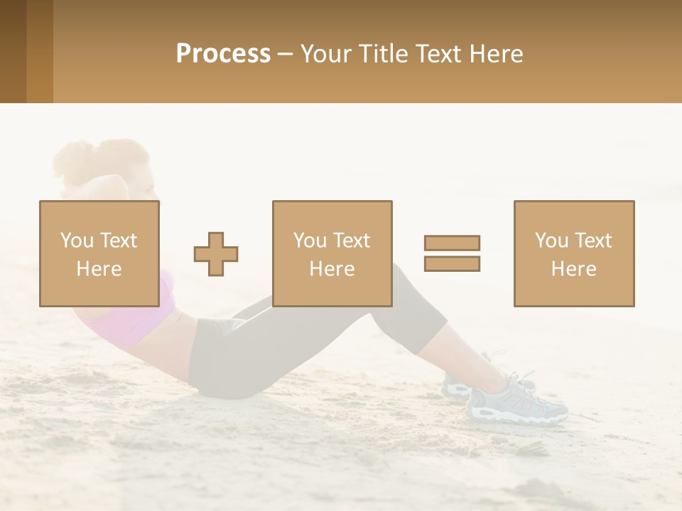 A Woman Is Doing A Plank On The Beach PowerPoint Template