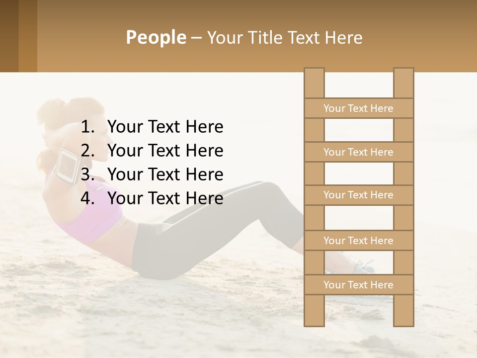 A Woman Is Doing A Plank On The Beach PowerPoint Template