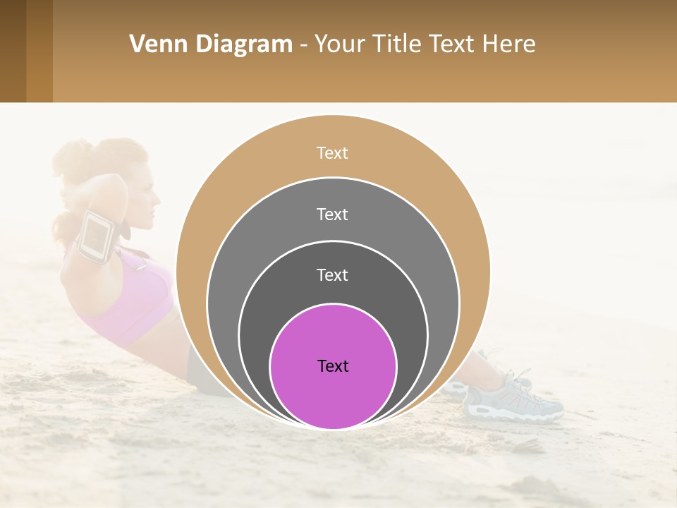 A Woman Is Doing A Plank On The Beach PowerPoint Template