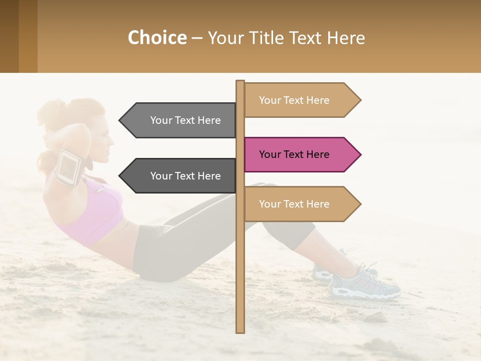 A Woman Is Doing A Plank On The Beach PowerPoint Template