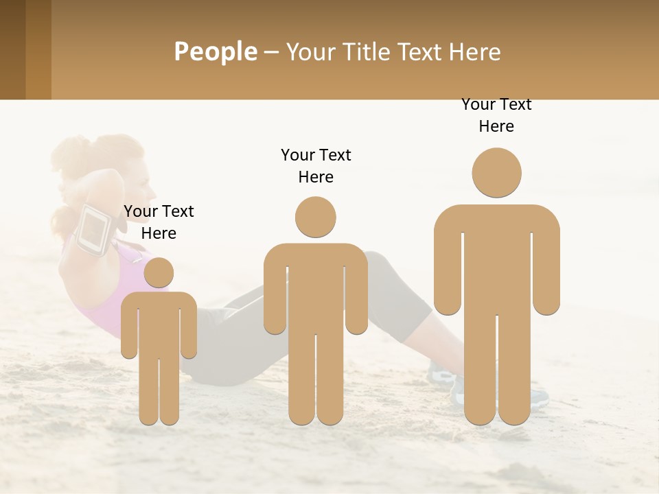 A Woman Is Doing A Plank On The Beach PowerPoint Template
