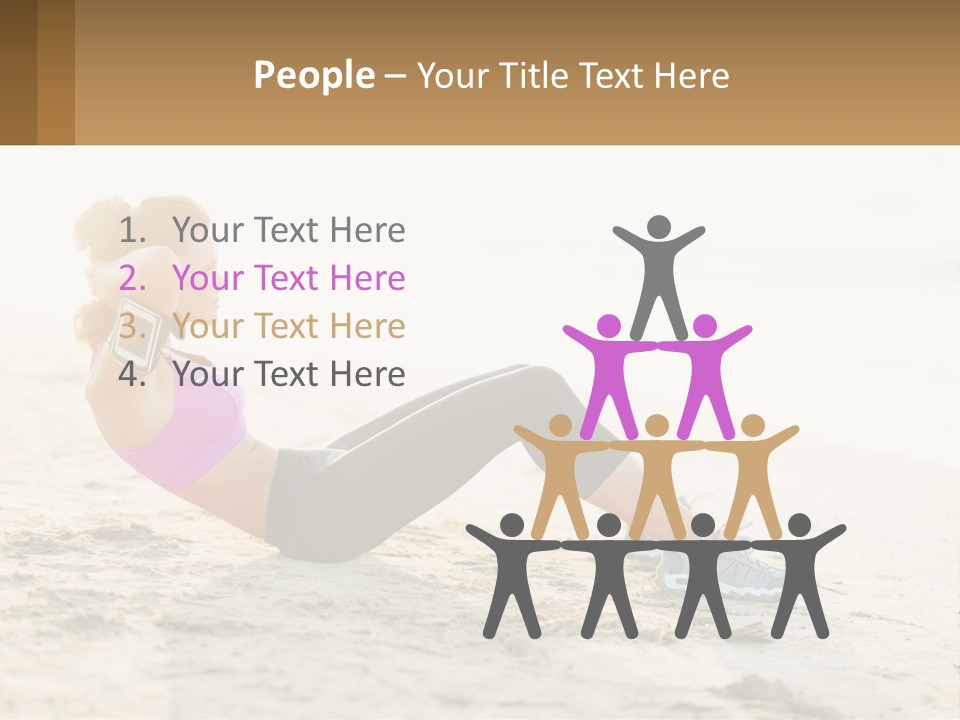 A Woman Is Doing A Plank On The Beach PowerPoint Template