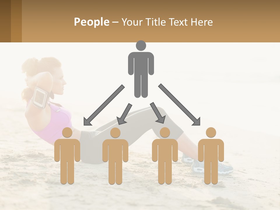 A Woman Is Doing A Plank On The Beach PowerPoint Template