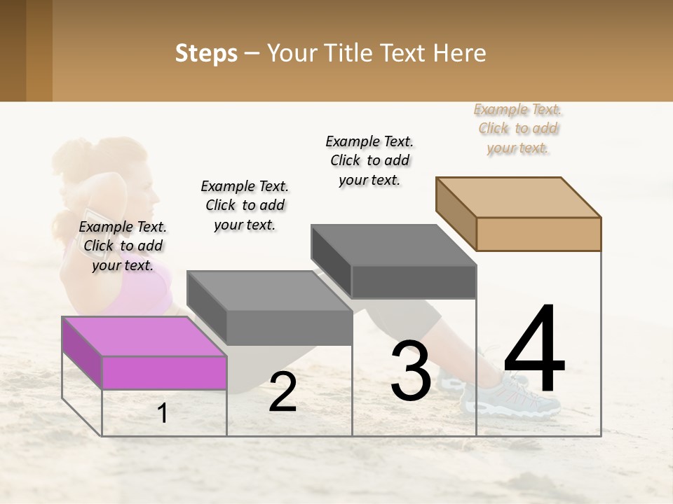 A Woman Is Doing A Plank On The Beach PowerPoint Template