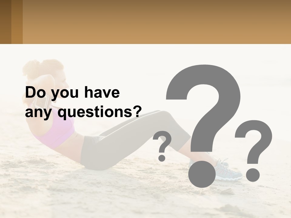 A Woman Is Doing A Plank On The Beach PowerPoint Template