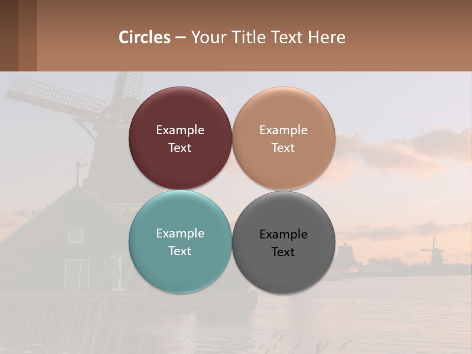 A Group Of Windmills Sitting Next To A Body Of Water PowerPoint Template