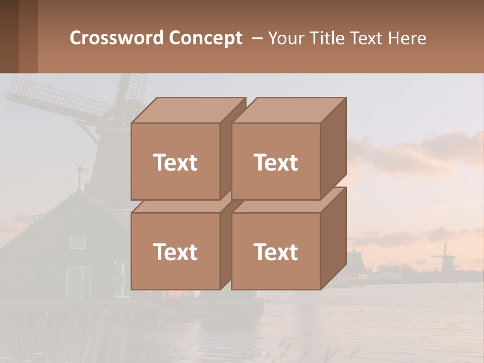 A Group Of Windmills Sitting Next To A Body Of Water PowerPoint Template