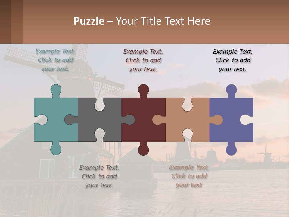 A Group Of Windmills Sitting Next To A Body Of Water PowerPoint Template