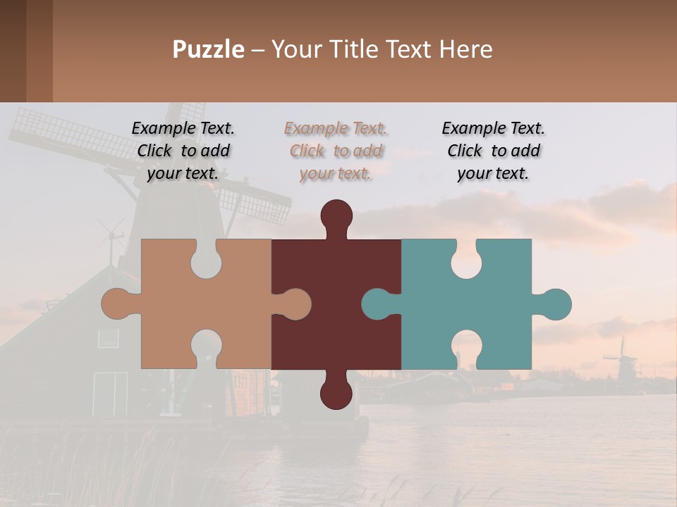 A Group Of Windmills Sitting Next To A Body Of Water PowerPoint Template