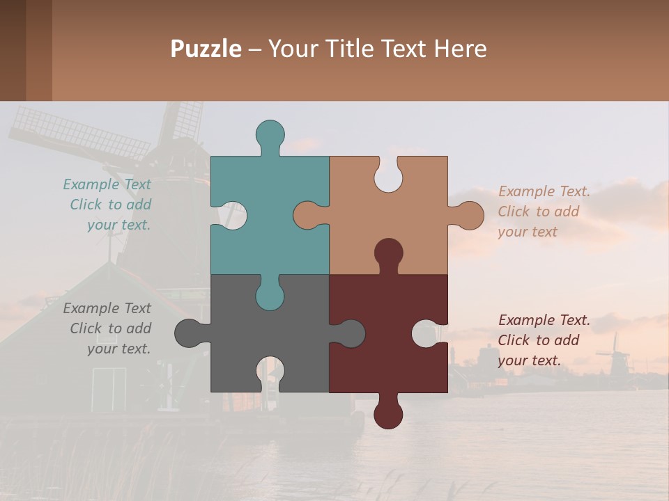 A Group Of Windmills Sitting Next To A Body Of Water PowerPoint Template