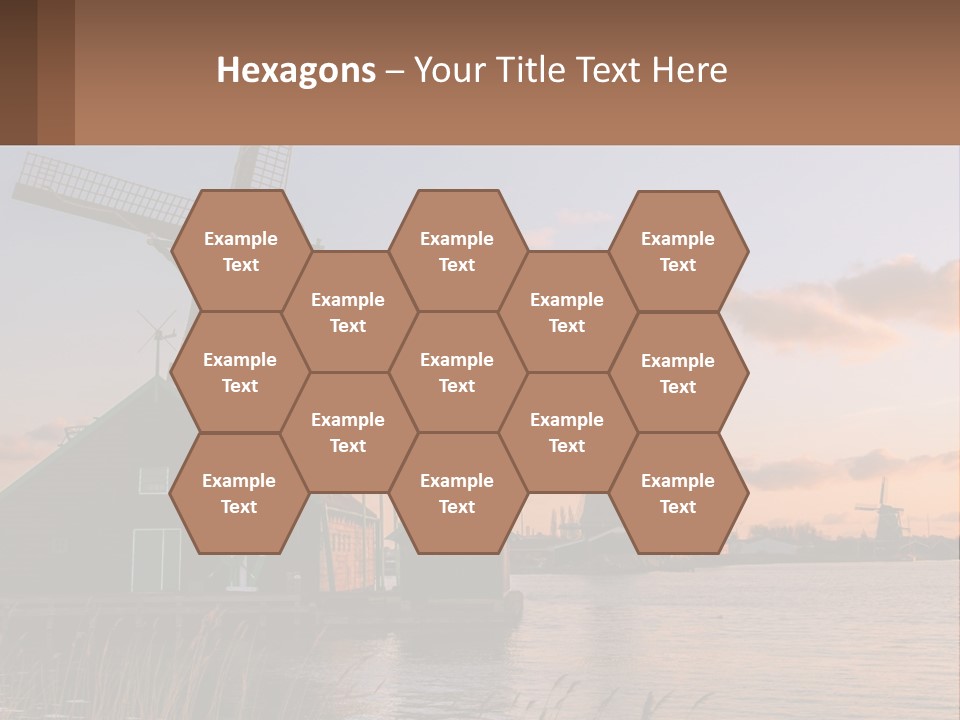 A Group Of Windmills Sitting Next To A Body Of Water PowerPoint Template