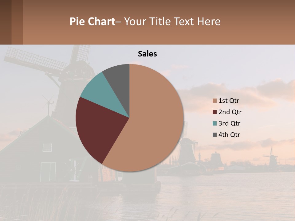 A Group Of Windmills Sitting Next To A Body Of Water PowerPoint Template