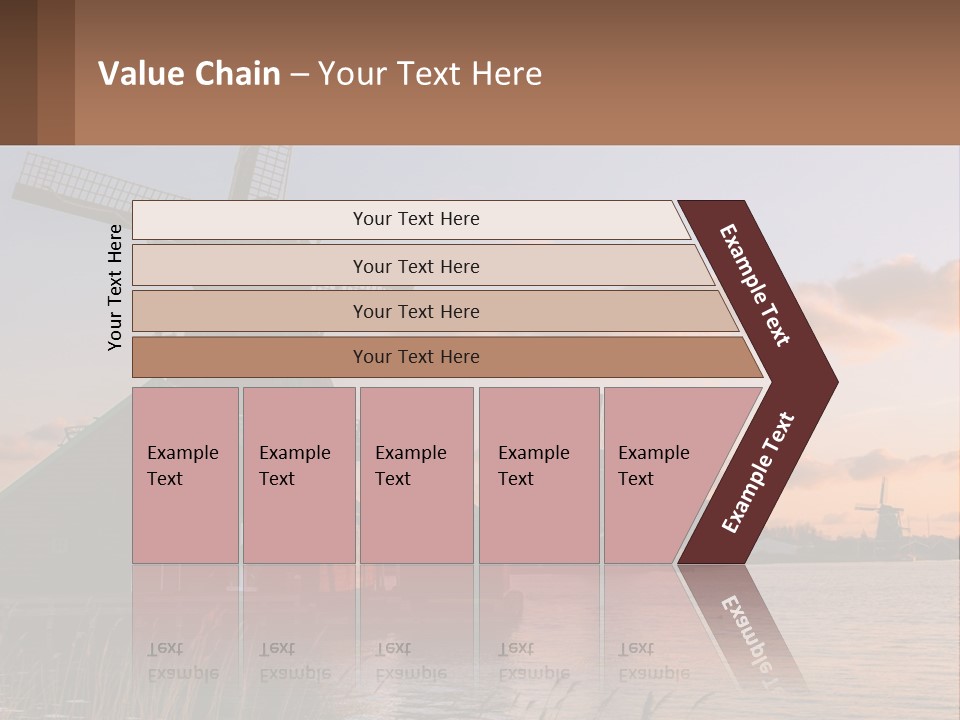 A Group Of Windmills Sitting Next To A Body Of Water PowerPoint Template