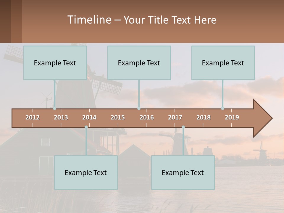 A Group Of Windmills Sitting Next To A Body Of Water PowerPoint Template