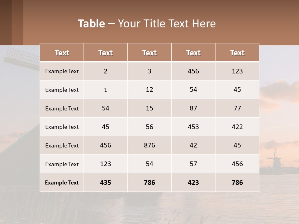 A Group Of Windmills Sitting Next To A Body Of Water PowerPoint Template